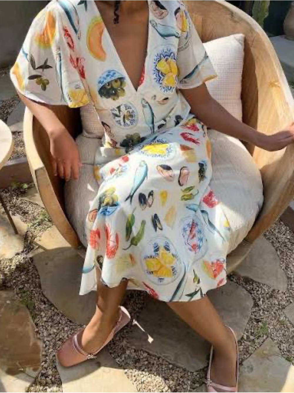 Lisa Says Gah Grace Midi Dress Ivory Tapas XS - Picture 16 of 16